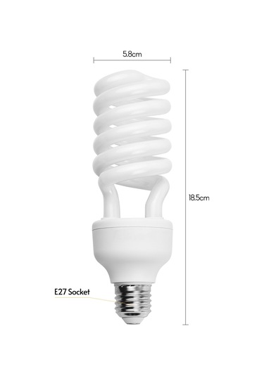D10118-110v Andoer Spiral Floresan Ampul 45w 5500k Gün Işığı E27 Beyaz