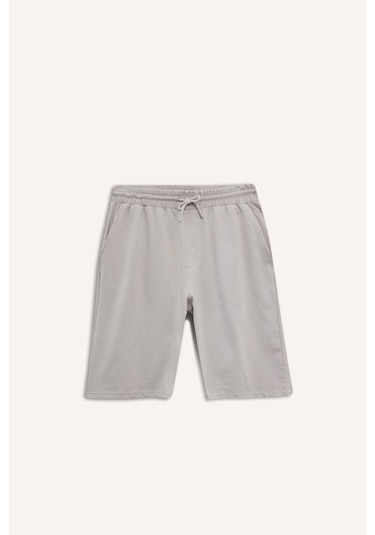 Defacto Slim Fit Dar Kesim Cepli Pamuklu Basic Düz Bermuda Şort W1105az25spbg170 Bej