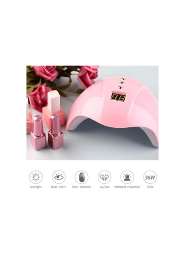 Hangfox 36w Mini Tırnak Kurutma Lambası, Çift Işık Kaynağı, 3 Zaman Ayarı, Otomatik Algılama, Pembe Usb Şarjlı