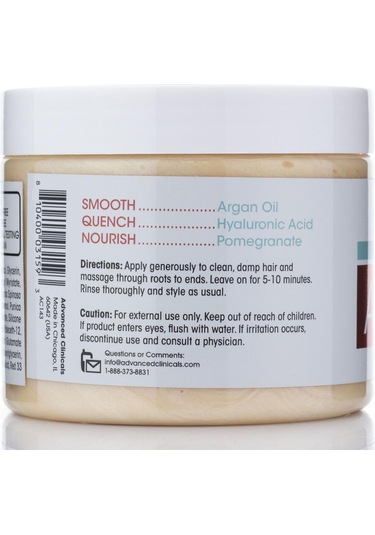 Advanced Clinicals Argan Yağı Kabarma Önleyici Onarıcı Saç Maskesi 340 G