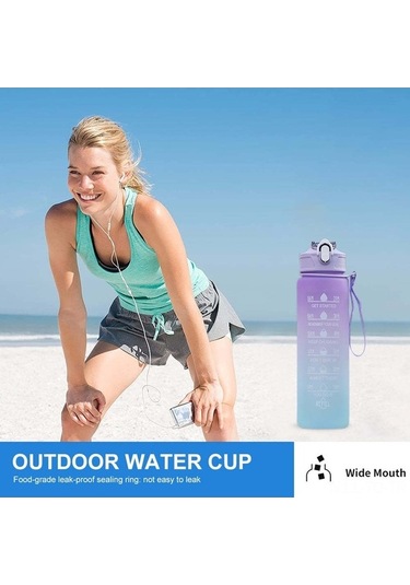 Novahub Renkli 2l Spor Şişesi: Pc, Pp, Gıda Silikonu, 30x11x11 Cm, 220g, El Yıkama Önerilir Mor Renk Mor