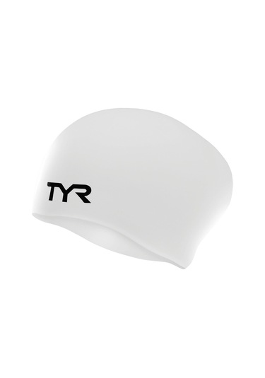 Tyr Yetişkin Uzun Saç Silikon Yüzücü Bonesi Beyaz