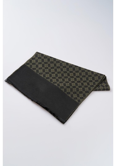 İnce Dokulu Desenli Viskon Şal Kaşkol Atkı Yeşil