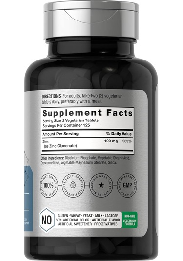 Horbäach Chelated Zinc Çinko 100mg 250 Tablet Aromasız