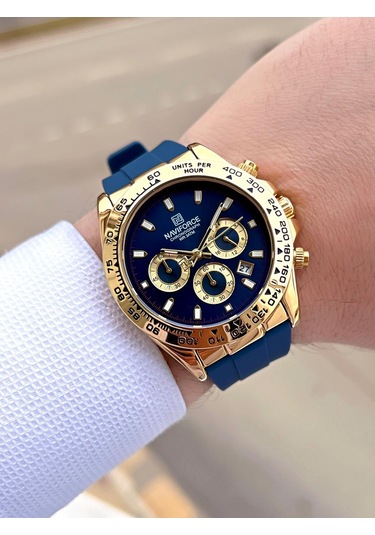 Naviforce Silikon Kordon İç Fonksiyonları Aktif 3 Atm Suya Dayanıklı Erkek Kol Saati E.n8054.ls