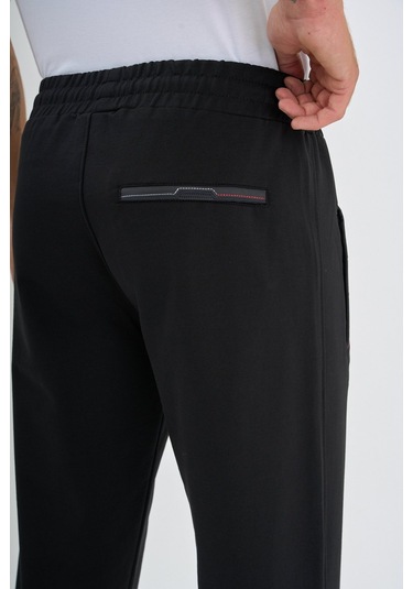 Shooter Sportswear Mevsimlik Antrasit Erkek Eşofman Altı Rahat Kalıp Fermuar Cepli Düz Paça Siyah