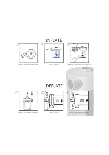 Kosona Beyaz Usb Elektrikli Mini Hava Pompa, 4 Farklı Uç İle Ev Kullanıma Uygun, Hızlı Ve Güvenli Enflasyon Aracı