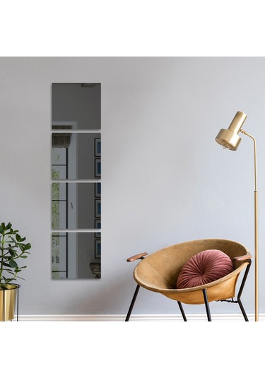 Decorıta Ayna - 4'Lü Takım Kare Ayna - 20Cm X 20Cm Şeffaf