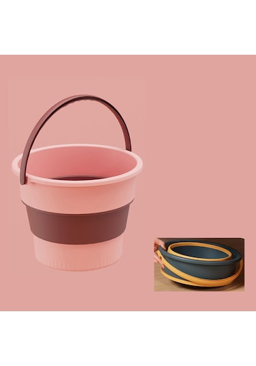 Suntek Ev Temizliği Için Saplı Katlanabilir Kova Kolay Pembe Pembe Diğer