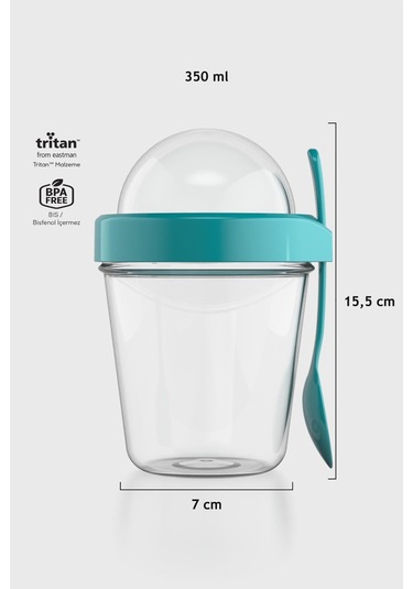 Renga Orbit 350 Ml Tritan Müsli Ve Atıştırmalık Kabı 191013 Turkuaz