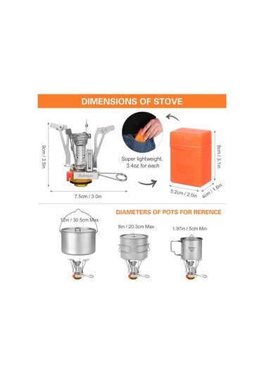 Aomiun-aomiun Mini Kamp Gaz Sobası Sırt Çantası Piezo Ateşleme,y25070 Gümüş