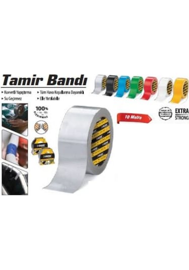 Tamir Bandı Sızdırmaz-1.Kalite 48 Mm X 10 Metre Gri - Siyah