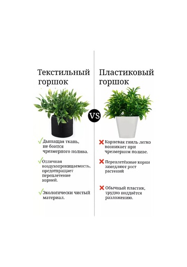 Umnyj Sad 34 Litrelik 3 Adet Tekstil Bitki Saksısı 95163680