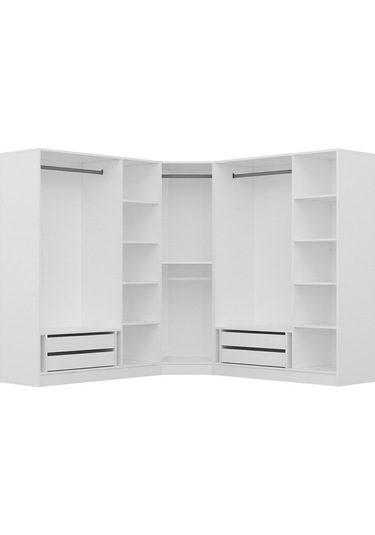 Kale 7 Country Kapaklı Aynalı 4ç Köşe Dolap - Eskitme Beyaz 210cm Beyaz