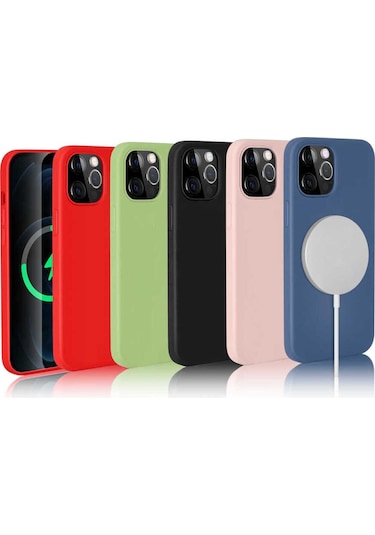 Apple iPhone Uyumlu 12 Pro Csk Zore Silksafe Wireless Kılıf pembe Açık