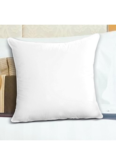 Suntek Yastık Ek Parçası Rahat Kare Pamuklu Atkı 55cmx55cm-1100g-beyaz-kenar Beyaz Kenar
