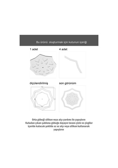 Motifpiyer Lamba Tavan Göbeği 11-model-16gen-91cm-dış-çitalı Beyaz