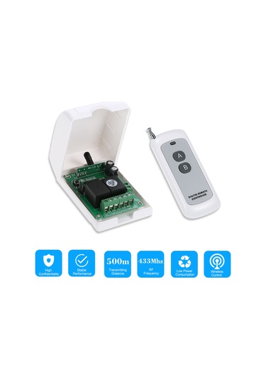 Neevoyu Dc12v 2 Kanal Akıllı Kablosuz Kumanda Kontrolörü - 433mhz 500m Mesafe, 1 Adet Kumanda Pil Hariç - Ak-rk02s-12b+ak1000-2f
