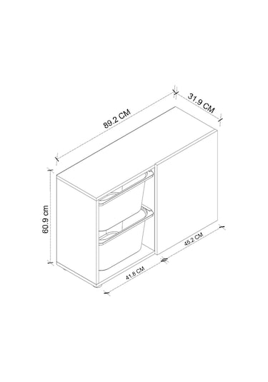 Bofigo Sepetli Dolap Çok Amaçlı Dolap Oyuncak Dolabı Sıla Beyaz