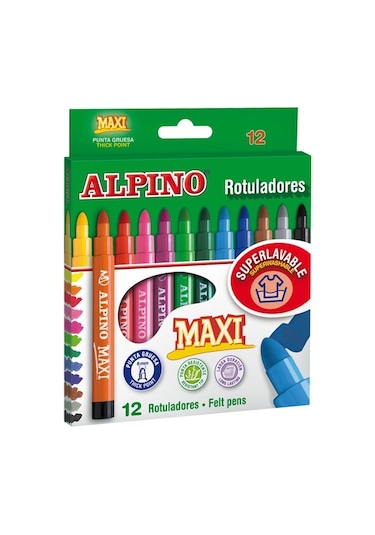 Alpino AR000006 Maxi Yıkanabilir Keçeli Boya Kalemi 12'li