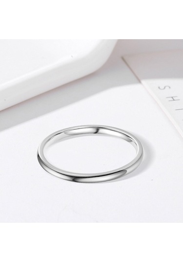 2mm Sterling Yüksek Cilalı Kubbeye Dayanıklı Konforlu Alyans 9 Gümüş