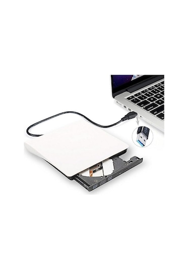 Pop-Up USB 3.0 Harici DVD-RW Optik Sürücü Beyaz