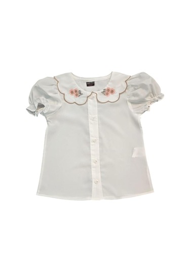 Yakası Dantelli Kız Çocuk Şort Etekli Takım Kahverengi