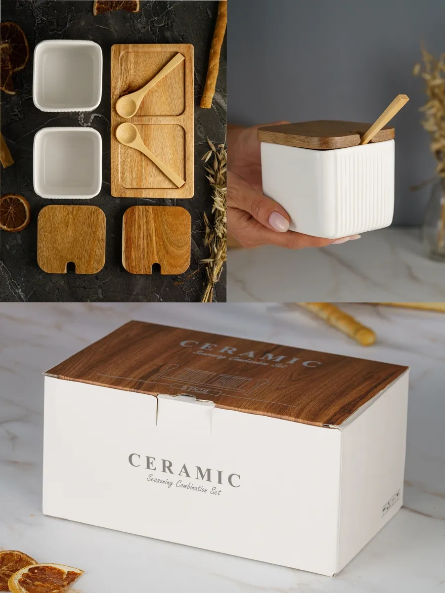 Homehoud Kapaklı Ve Kaşıklı Stand Üzerine Şeker Ve Tuzluk Seti 259192010 Beyaz