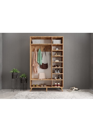 Açelya Portmanto Vestiyer Çam Beyaz - M4 105cm Montaj Dahil