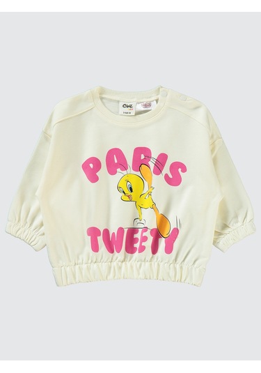 Tweety Kız Bebek Takım 6-18 Ay Ekru-koyu Pembe Ekru-koyu Pembe Ekru - Koyu Pembe