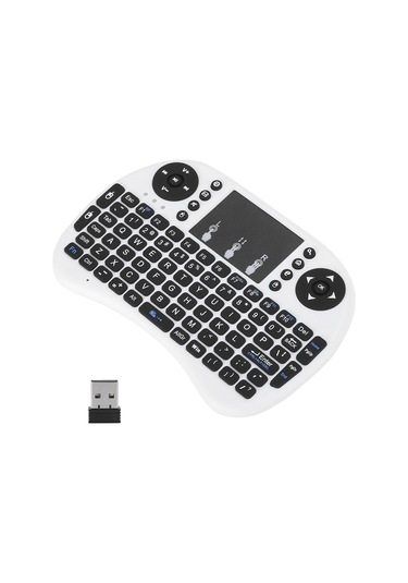 Mini Kablosuz Klavye Flymouse 2.4g Multimedya Dokunmatik Yüzeyli Dokunmatik Klavye Beyaz