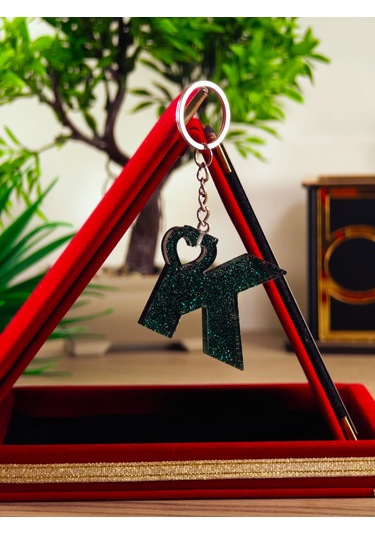 Harfli Anahtarlık Epoksi Kişiye Özel Yapım El Yapımı Harf Anahtarlık Kalp Model Özel Tasarım Hediyelik Ürün Kalp Desenli Simli Anahtarlık Bronz