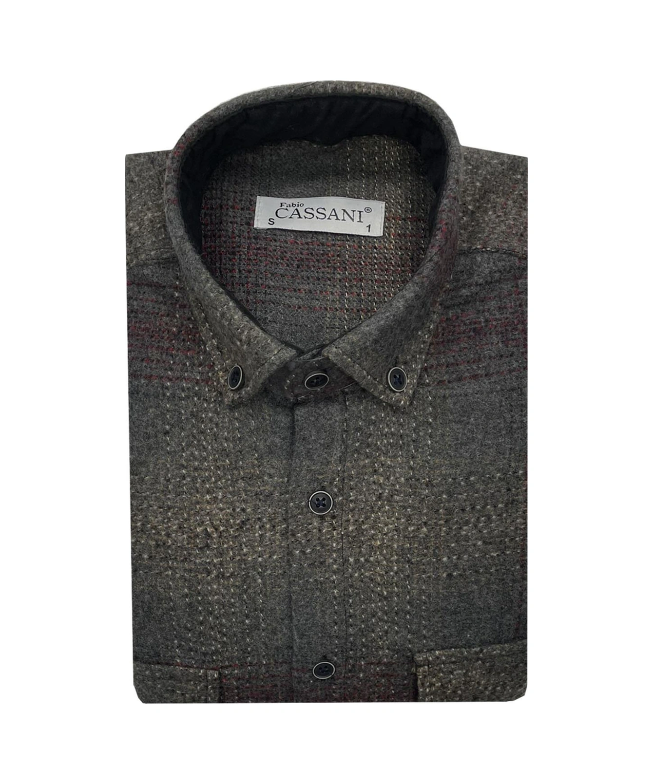 Fabio Cassani Erkek Kışlık Hakiki Oduncu Gömleği - 7402 Gri