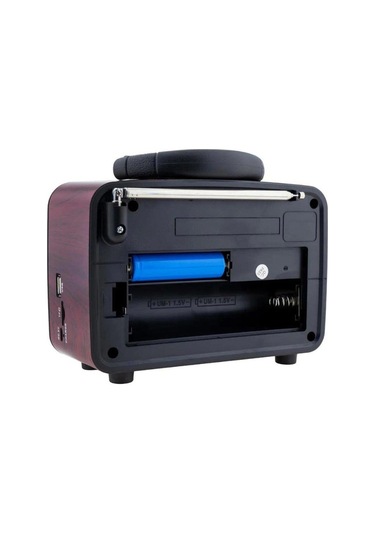 Ns-8891 Orta Boy Retro, Nostaljik, Ahşap Tasarım Bluetooth Hoparlörlü, Şarjlı, Taşınabilir Fm/am Destekli Radyo-442