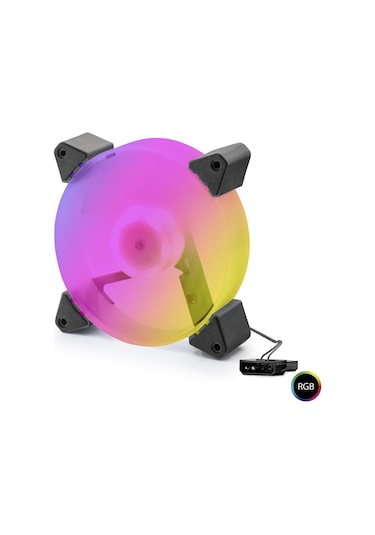 Kasa Fanı 5. Nesil Rgb 12 Cm - Siyah Nd2664