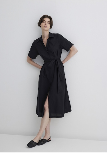 Mavi - Siyah Midi Elbise 1310508-900 Siyah