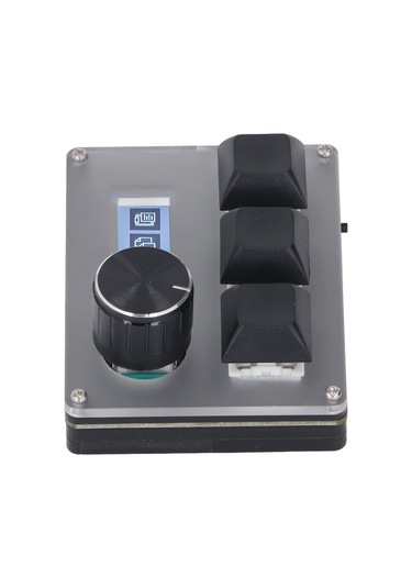 Wezone Kablolu Özel Klavye: 3 Tuş + Dönüştürücü, 0.96 İnç Lcd Renkli Ekran, Rgb Işık Efekti, Akrilik Malzeme, 3 Senaryo Modu