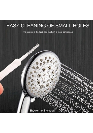 Beyaz 10 Paket Mini Duş Başlığı Temizleme Fırçaları Tıkanma Önl