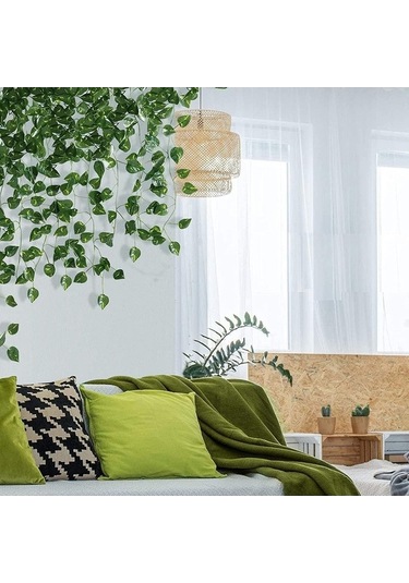 Didadodo 1m Asma Yapay Bitki 2'li Set - Ev Ofis Dekorasyon İçin Dayanıklı Ve Şık Duvar Sarmaşığı Yeşil, Küçük Boy Yeşil