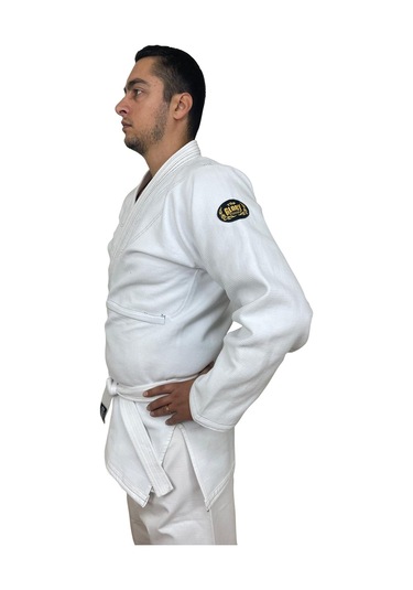 Jiu Jitsu Elbisesi Jujitsu Gi Bjj Gi Ju Jitsu Kimono Beyaz Gri Dikişli Beyaz