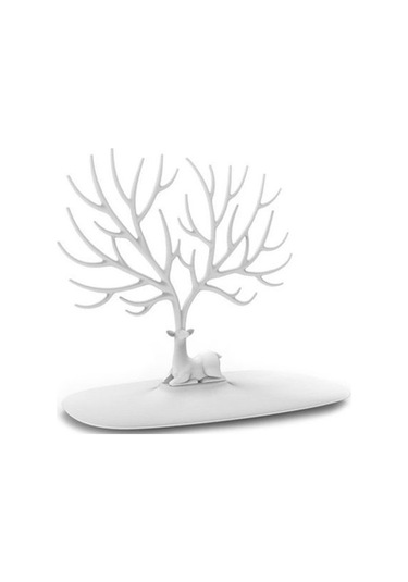 Beyaz Geyik Tasarımlı Takı Mücevher Standı 5060 Çok Renkli