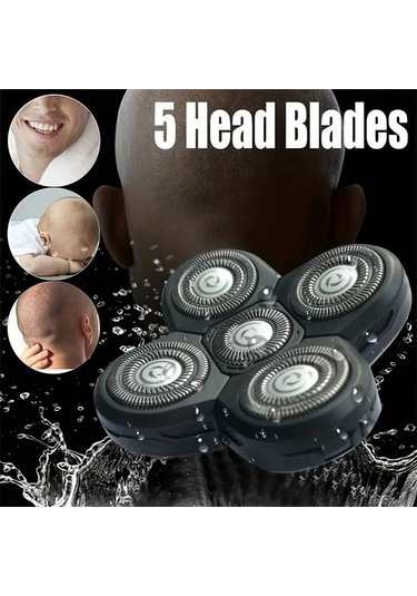 1pc Kafa Tıraş Makinesi Yedek Kafaları, Erkekler İçin 5 Kafa Bıçaksız Elektrikli Yedek Kafa