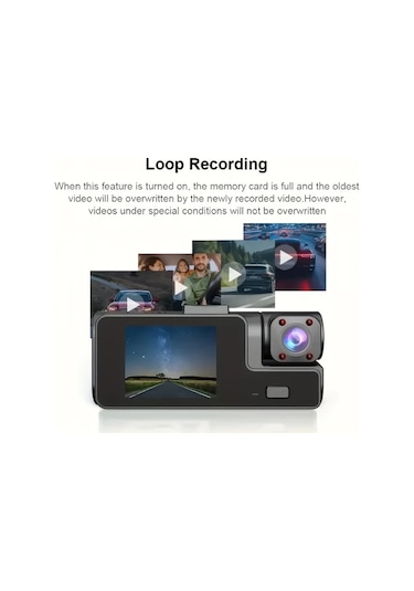 Dashanshop Çift Kameralı Araç Kamerası 1080p Ön 480p Arka Geniş Açı Gece Görüşü Dijital Ayna