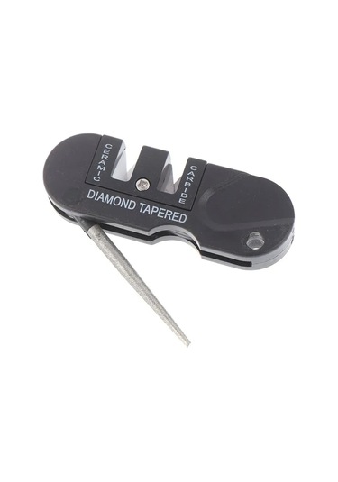 Xindoker 4-in-1 Çok Fonksiyonlu Bıçak Takırıcı: Tungsten Çelik Kaba & Seramik İnce Taslak, Ev Ve Dışarıda Kullanım, Tüm Bıçak Türlerine Uygun - Siyah