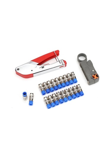 Didadodo Profesyonel Koaksiyel Kablo Sıkma Alet Seti - Rg6/rg59 İçin Mavi Küçük Boyutlu, Pratik Mavi