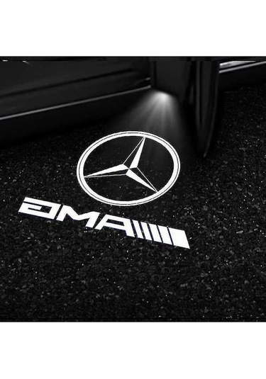 Maoyaya 2x Araba Kapısı Led Logo Işığı Mercedes Gls/glc/glb/gla/a/b/c/e-class Renk-6 Projektör Lambası, Küçük Boyutlu