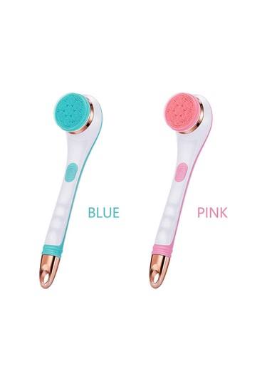 Qingmipy Usb Şarjlı 360 Dönen 4 Fırça Başlı Uzun Saplı Elektrikli Vücut Masaj Fırçası Çok Renkli