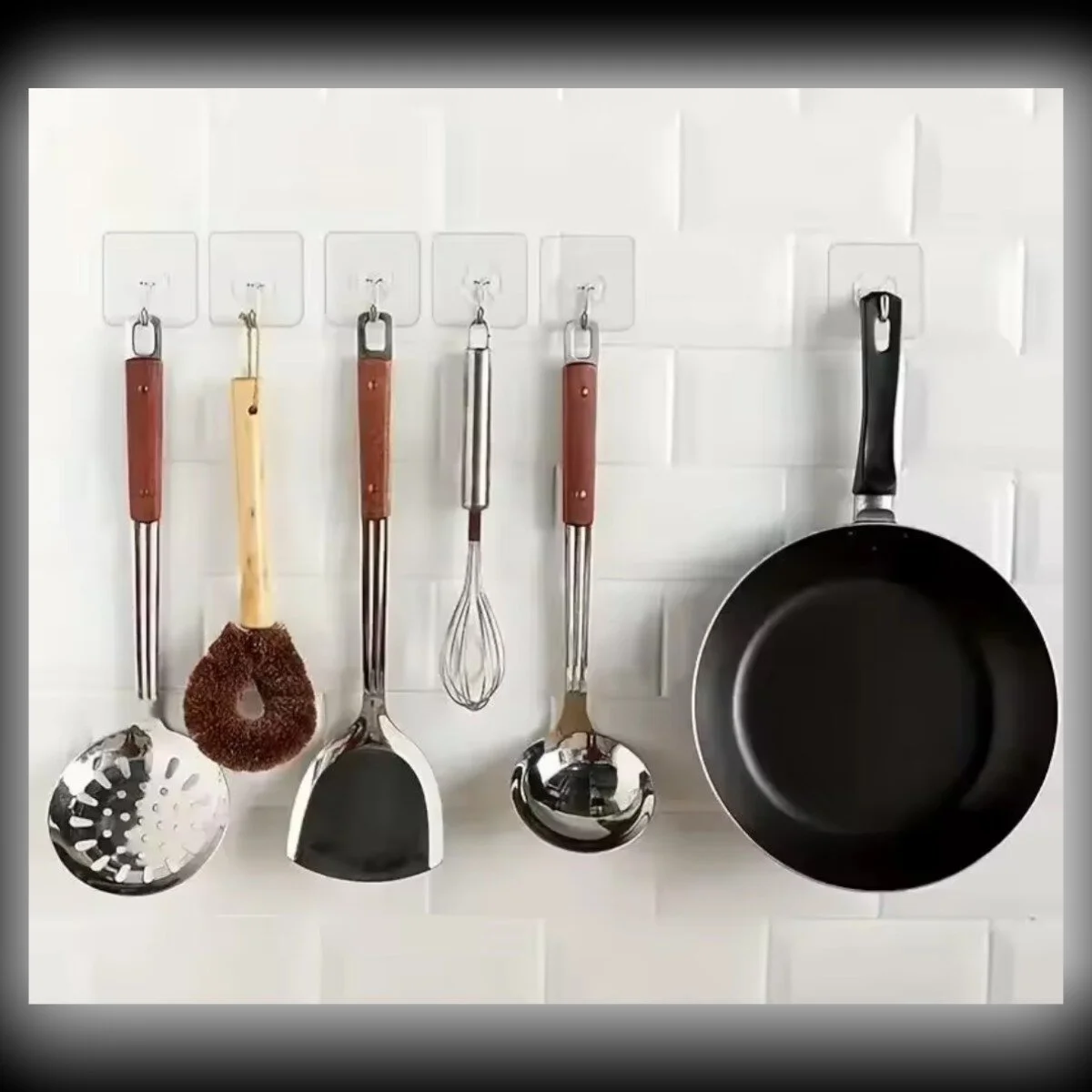 5 Adet Şeffaf Güçlü Duvar Askısı Yapışkan Askılık Vantuz Kanca Mutfak Banyo Düzenleyici