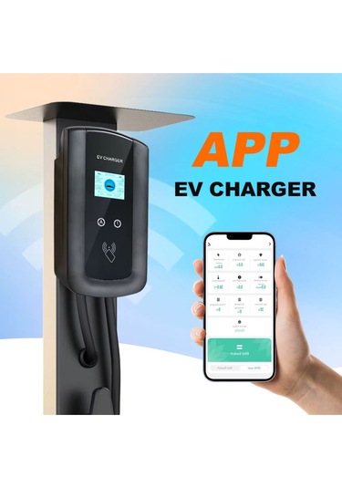 Ev Charger Mode 3 Duvar Tipi 3 Fazlı 32a 22 Kw Elektrikli Araç Şarj İstasyonu 5 Metre Kablo