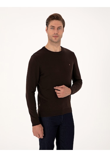 Pierre Cardin Erkek Koyu Kahverengi Kazak /triko 50314192-vr084 Koyu Kahverengi